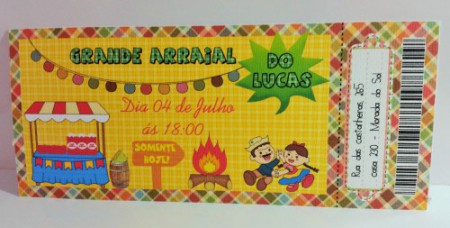 Convite ingresso - Arraial